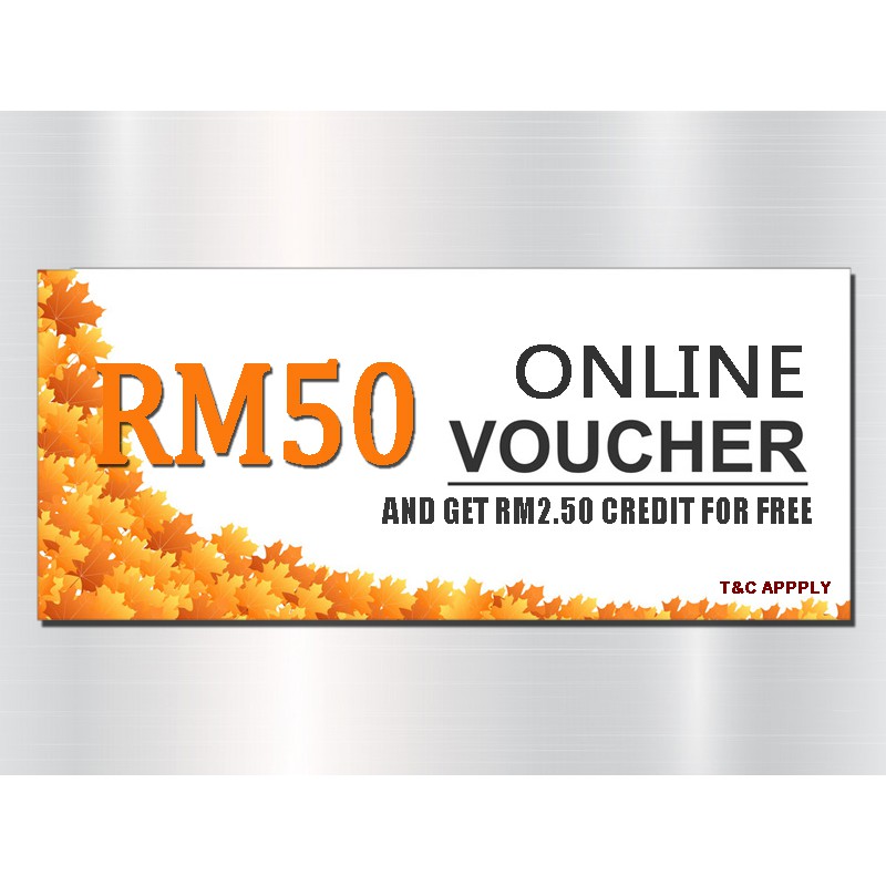 RM50 Online Voucher (5% Cash Back)