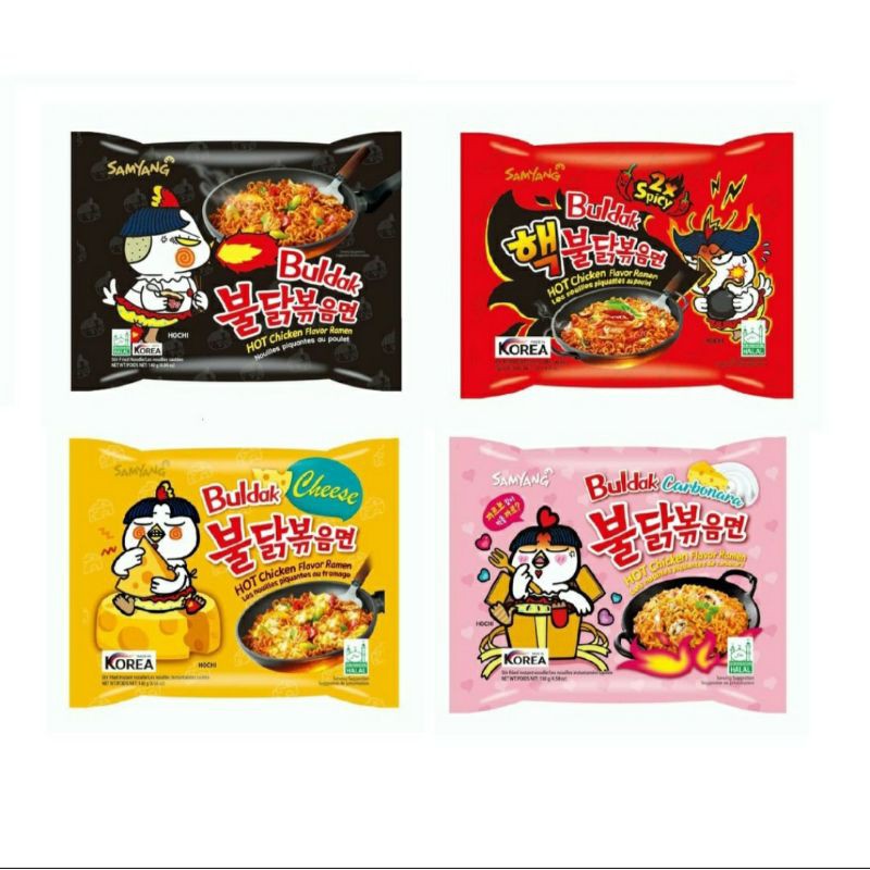 SAMYANG HOT CHIKEN FLAVOR RAMEN HALAL ORI,2X SPICY,CHEESE & CARBONARA ...