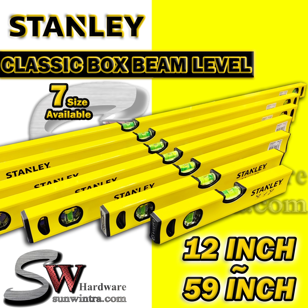 [Original] STANLEY Classic Box Level WATER LEVEL RULER (Non-Magnetic)(12"- 59")STHT43118/102/103/104/105/106/107