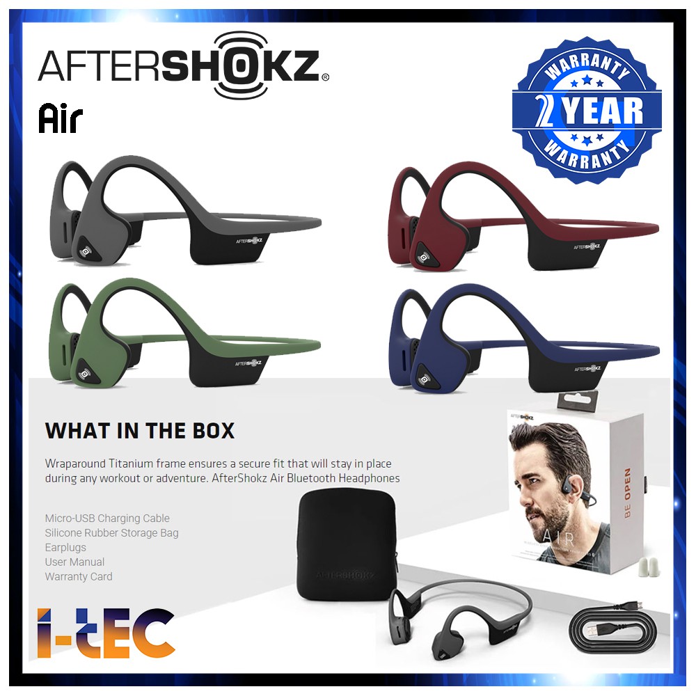 Aftershokz Trekz Air Wireless Bluetooth Bone Conduction Headphones Shopee Malaysia