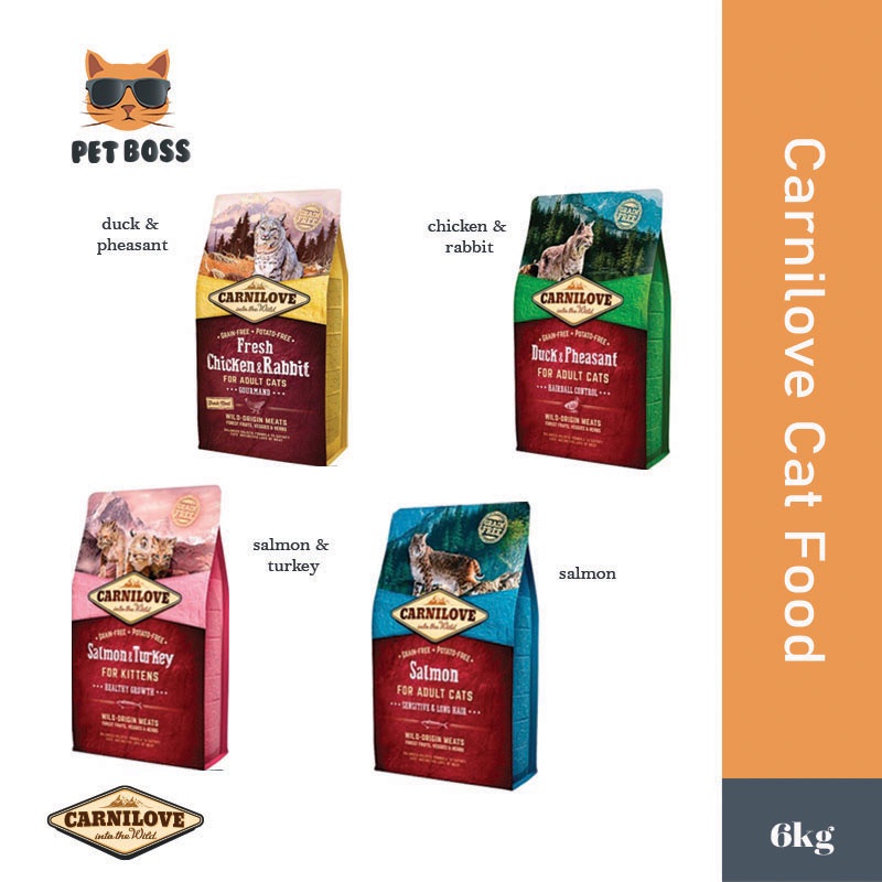 Carnilove Cat Food 6kg Chicken & Rabbit/ Duck Pheasant /Salmon Turkey