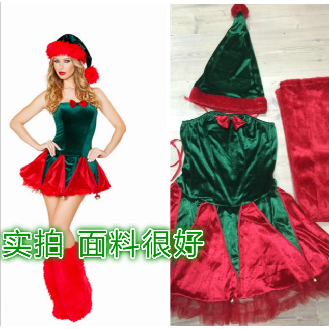 red and green christmas dress