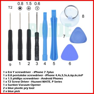 Universal 9 in 1 mobile phone Opening Pry Repair Tools Kit for iPhone Android