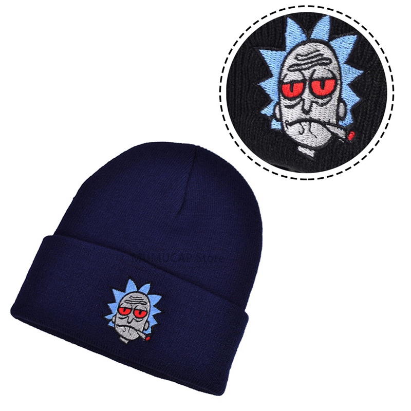 Chixiamaoyi Anime Rick Morty Beanie Winter Unisex Cap Warm Hat Rick Hats Embroidered Hat Hip Hop Knit Beanies Shopee Malaysia