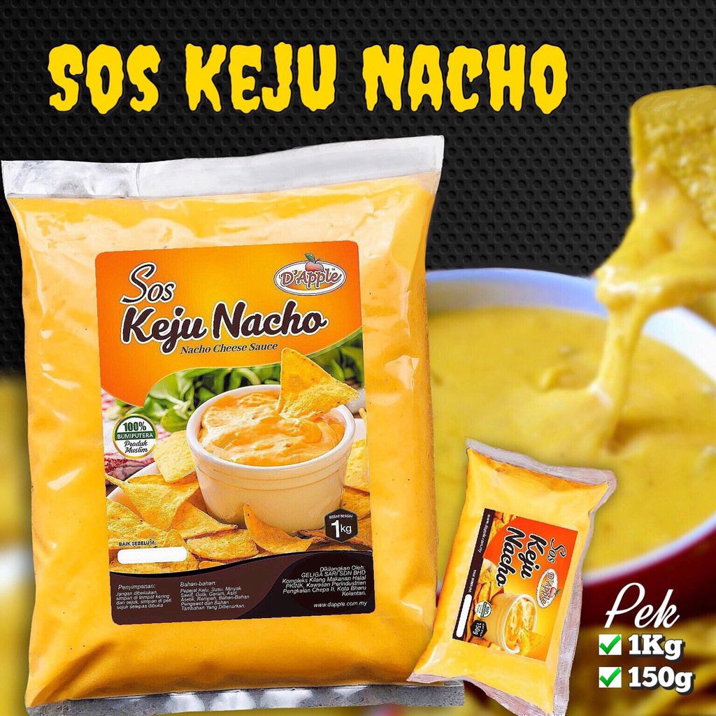 HALAL 1kg / 150gm Sos Cheese Nachos Dip Sos Keju Nacho D'Apple Sedap dan Enak Bumiputera dan