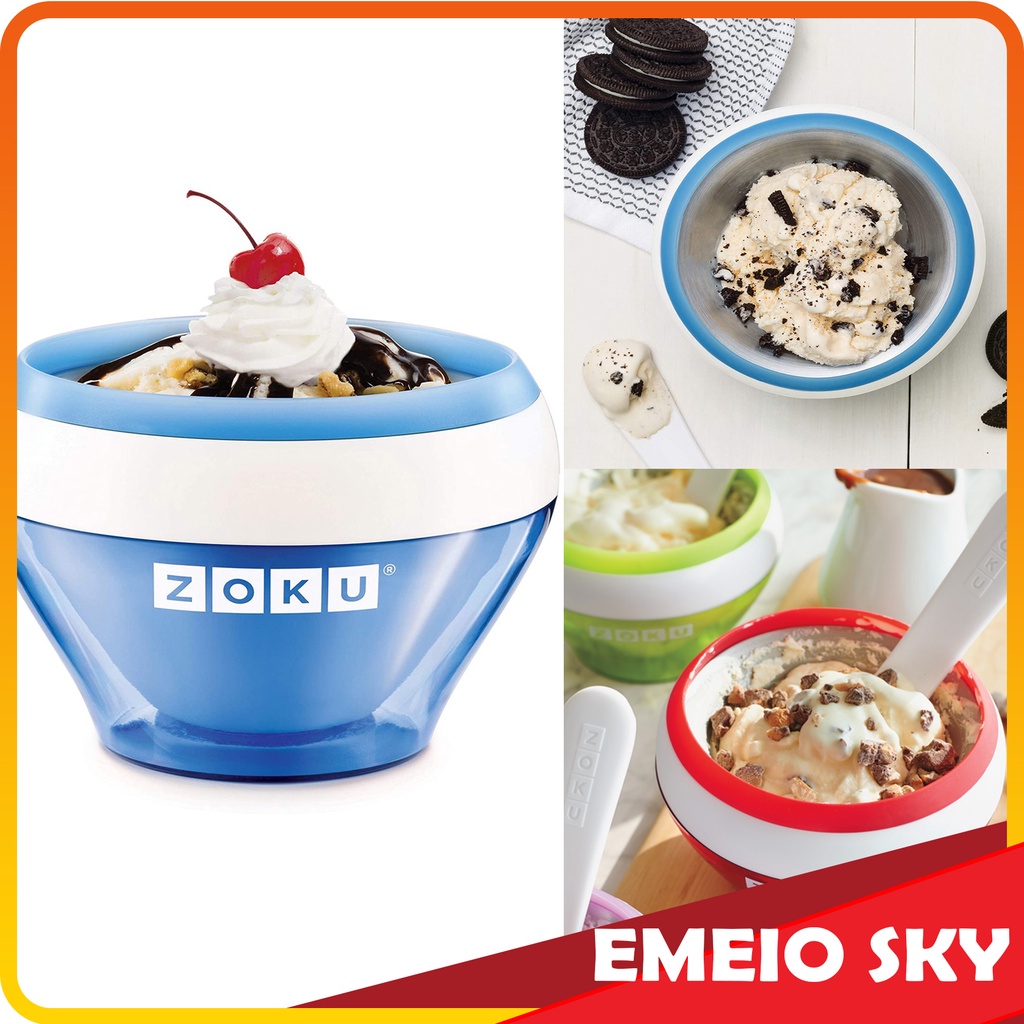 Zoku Ice Cream Maker Stainless Steel Freezer Mini Portable Fried Ice Cream Maker Home Made Ice Cream