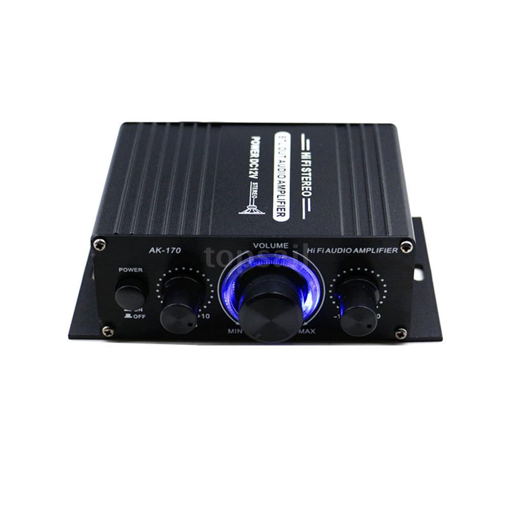 AK170 12V Mini Audio Power Amplifier Digital Audio Receiver AMP Dual