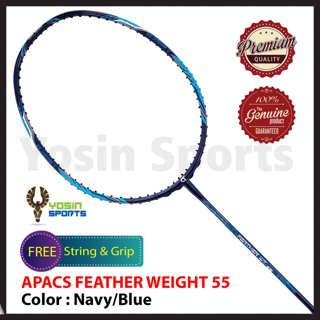 Apacs Feather Weight 55 Badminton Racket FREE Apacs String & Grip Red/Blue 