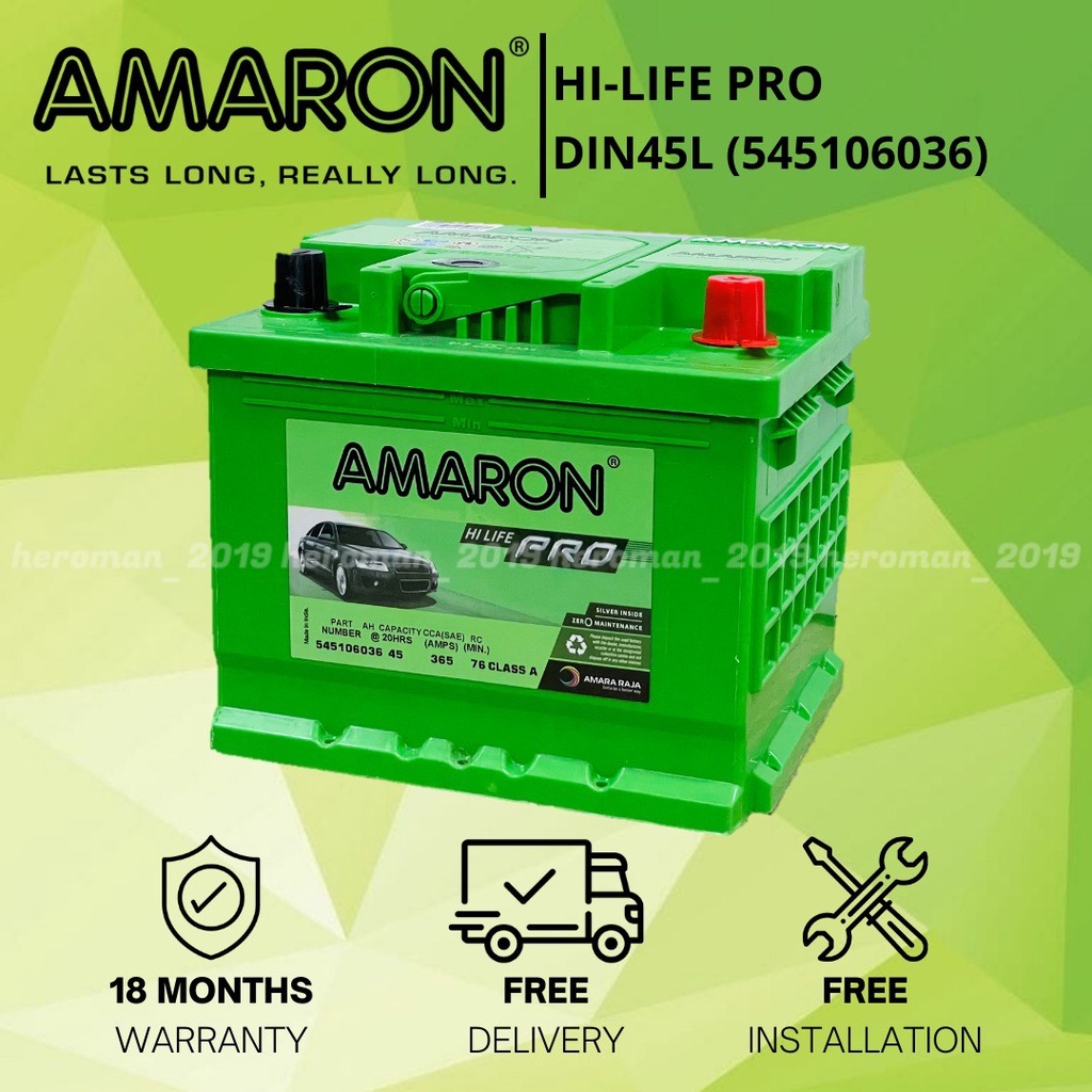 AMARON HI-LIFE PRO | DIN45L | LN1 | 545106036 | MF | Car Battery ...
