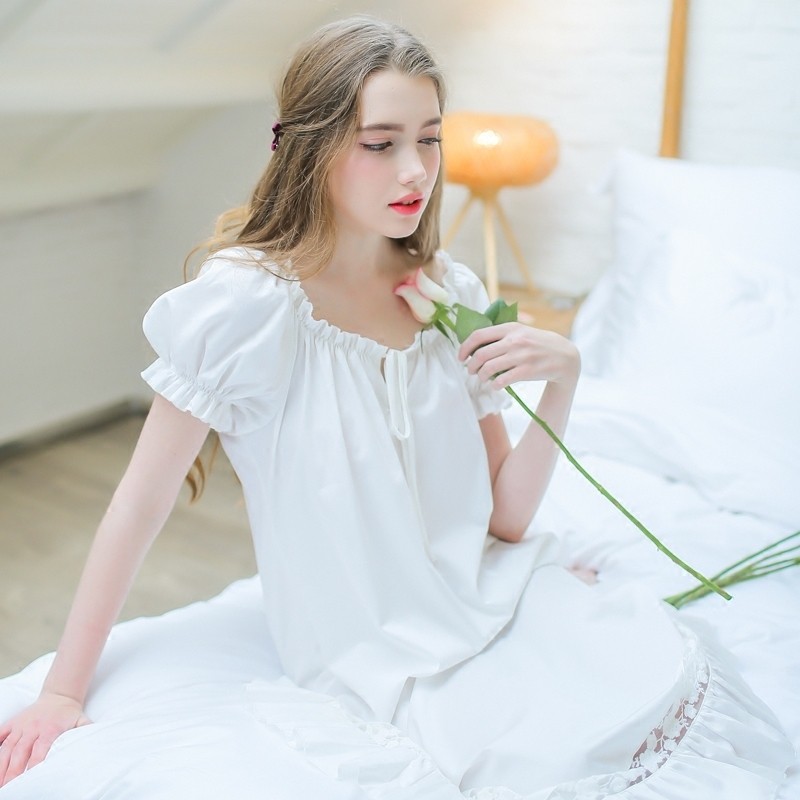 white sleep dress