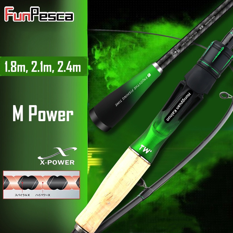 FunPesca 1.8m2.4m M Power Carbon Fishing Rod Casting Rod Spinning Rod