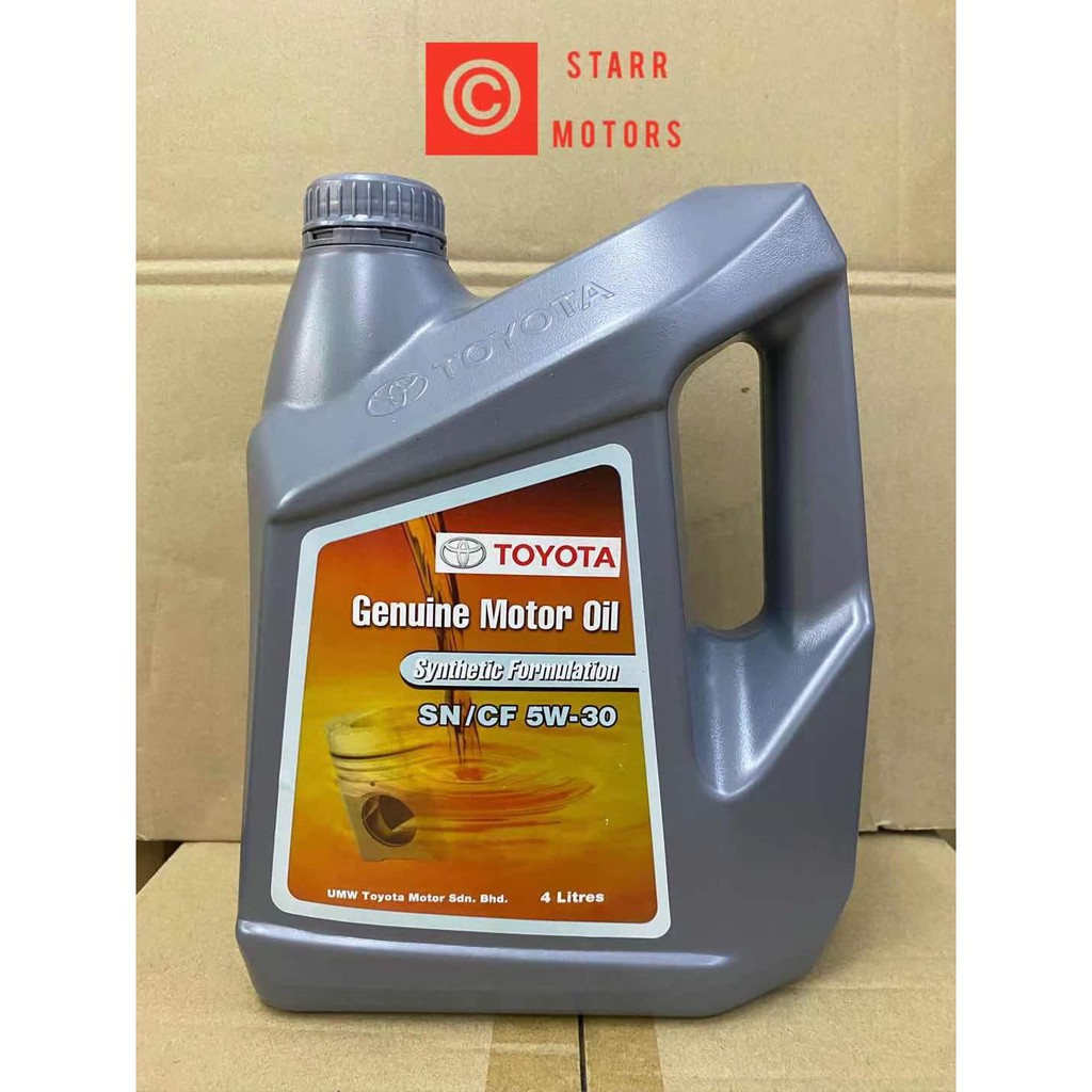 Toyota Motor Oil Synthetic SN/CF 5W-30 Engine Oil 4L | Shopee Malaysia