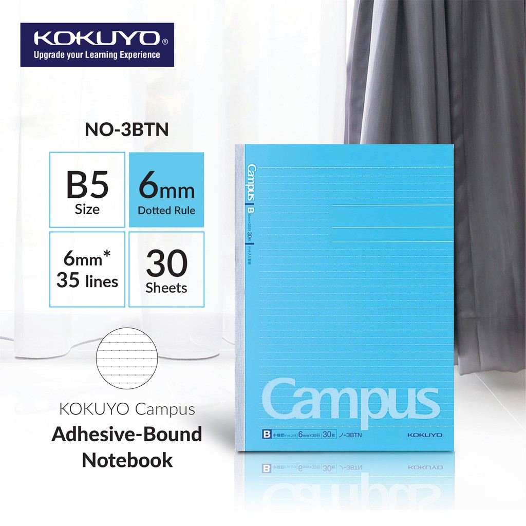 Kokuyo NO-3BTN Campus Notebook B5 -Dotted 6mm Rule -35lines (30Sheets ...
