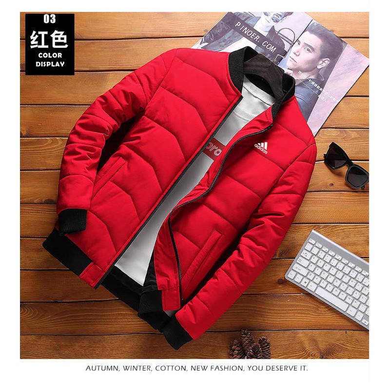 red winter jacket mens