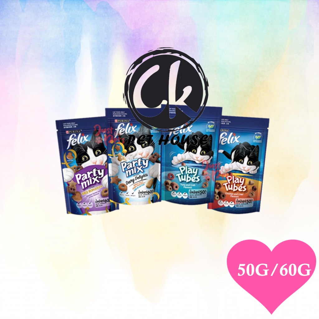 Purina Felix Play Tubes Party Mix Cat Treats Snacks 50G 60G Shopee