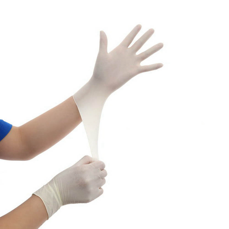 white latex gloves