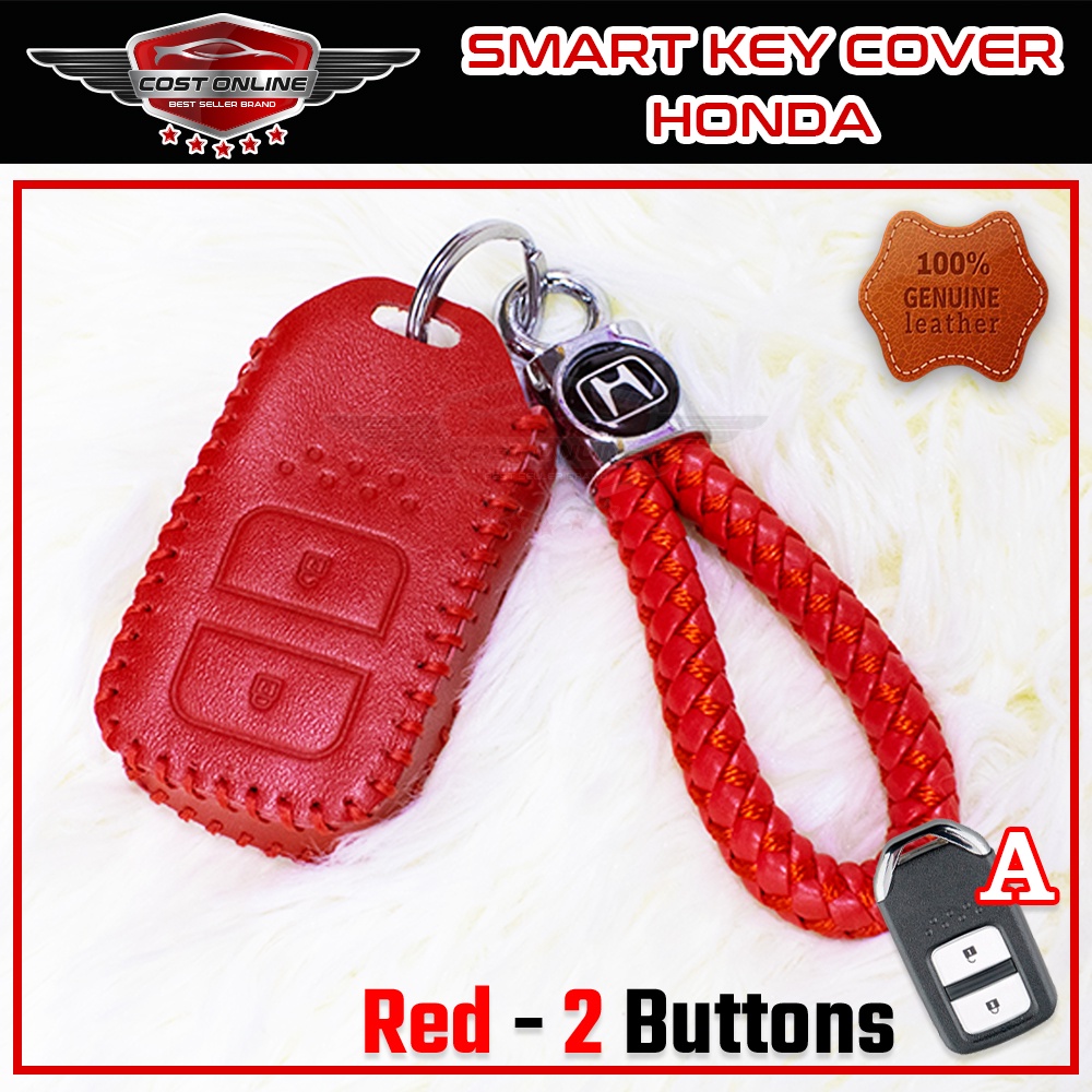 (100% Original) Ready Stock - Honda Leather Key Cover Case [Black / Red / Pink]