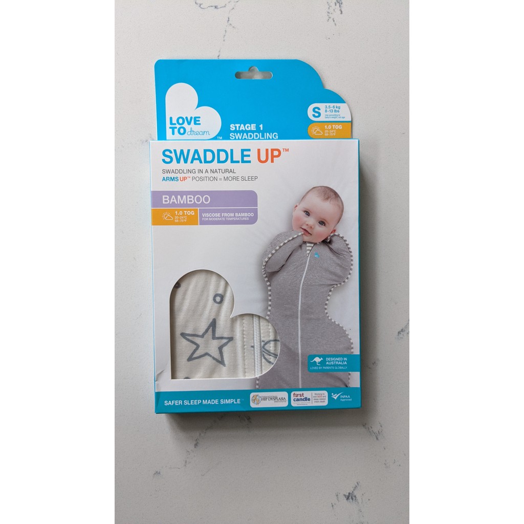 Love To Dream Swaddle Newborn Sleep Sack Zipper Stage 1 Original (Cotton) / Bamboo Original 1.0 Tog