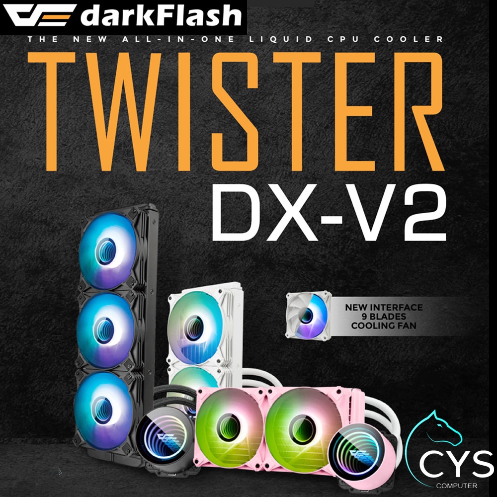 AIGO DARKFLASH TWISTER DX 120/ 240/360 V2 ARGB CPU ALL IN ONE LIQUID COOLER  | Shopee Malaysia