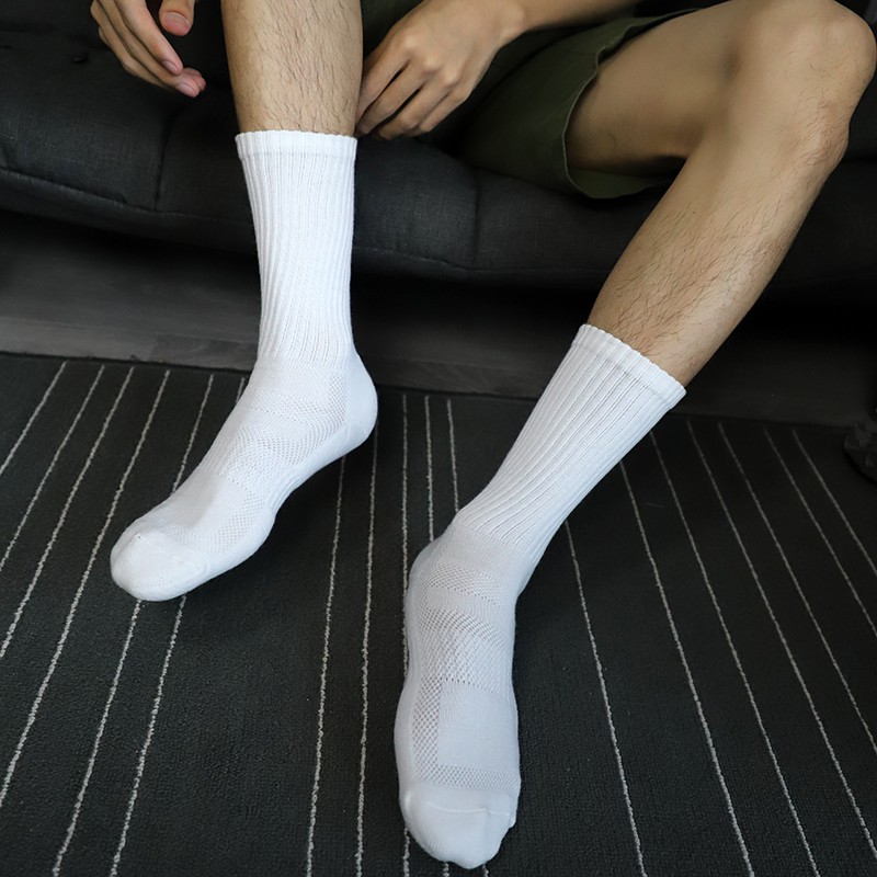 5 Pairs Of Sports Thickened Mens Cotton Long Tube Socks Trend Set Han