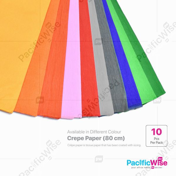 Crepe Paper/Crepe Tissue Paper/Kertas Krep 80cm (10's/Pack) 1Pack