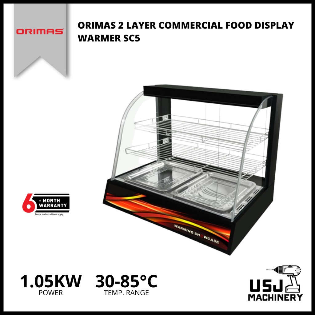 ORIMAS 2 Layer Commercial Food Display Warmer SC5 | 6 Months Warranty