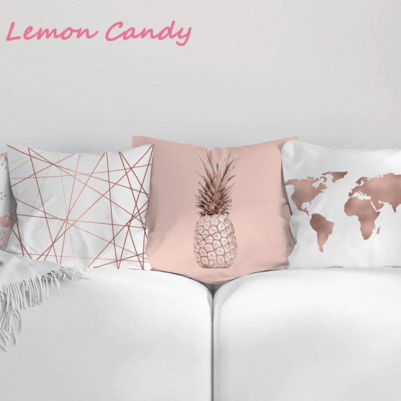 Rose Gold Powder Peach Skin Long Shape Pillowcase Sofa Cushion Cover