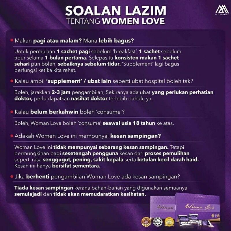 Mamadil Women Love Original Hq 30 Sachet Freegift 1 Sachet Susu Rizqi Shopee Malaysia