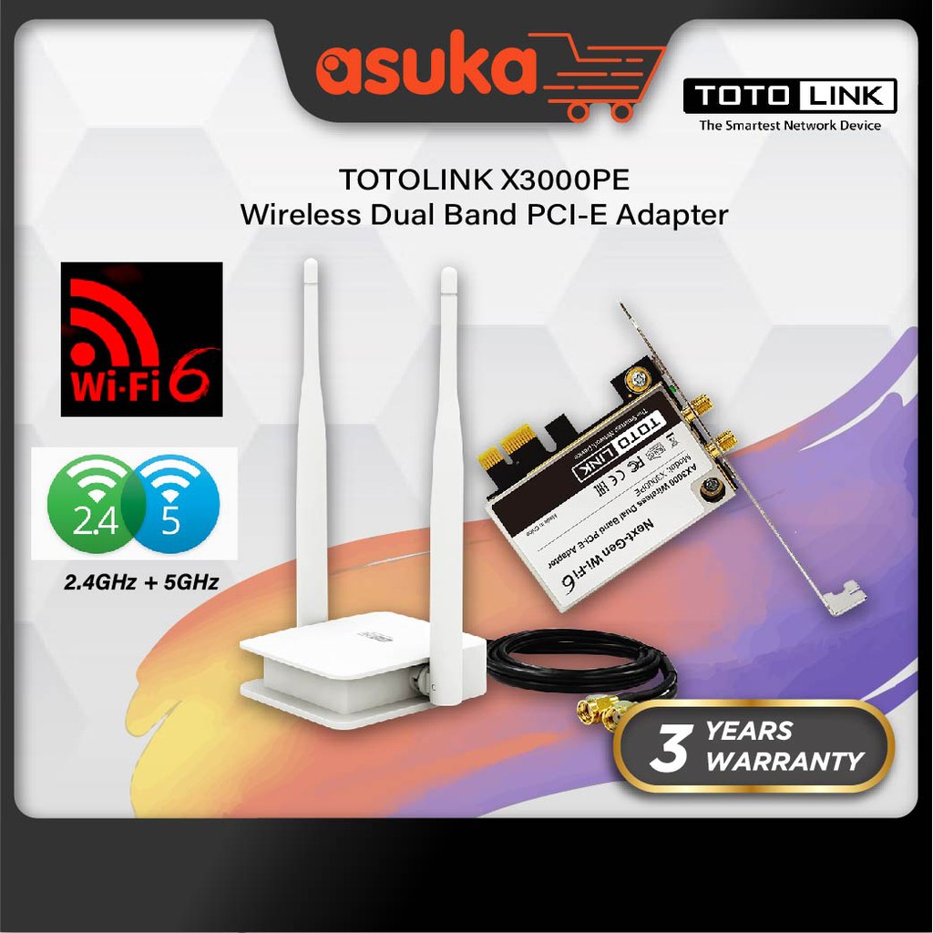 Totolink X3000PE AX3000 WIreless Dual Band PCI-E Adapter