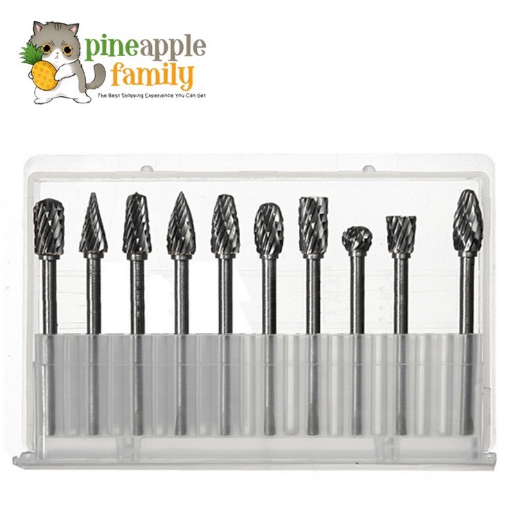 Pineapple Family 10 Pcs Solid Carbide Burrs For Dremel Rotary Tool Drill Die Grinder Carving Bit Shopee Malaysia