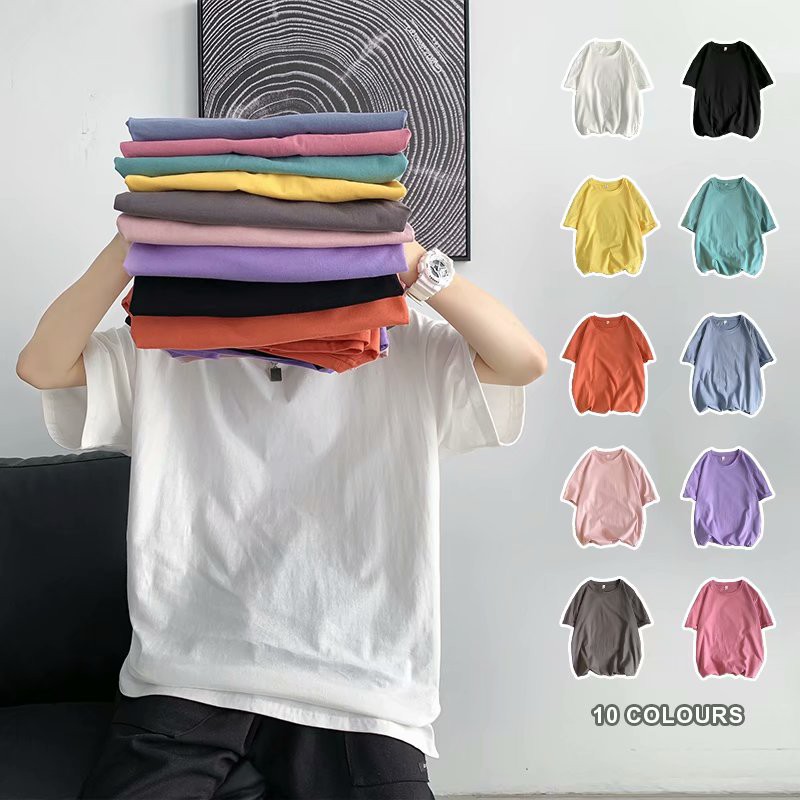 （size M-8XL 10 Colour）Ready Stock Big Size Tops Comfortable Oversized Unisex Round Neck Plain Colour Short-sleeved Solid Tees Casual Loose Plus Size T-shirt Berjalur Lelaki