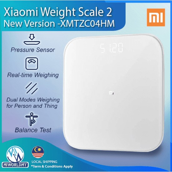 (ORIGINAL XIAOMI READY STOCK) NEW XIAOMI SMART WEIGHT SCALE 2 BLUETOOTH