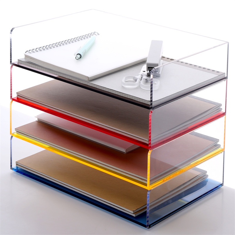 Document tray，file folder ,Paper Tray Organizer Clear Acrylic Desk