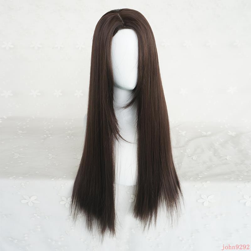 Long Straight Hair Fashion Bangs Round Face Lifelike Natural Wig