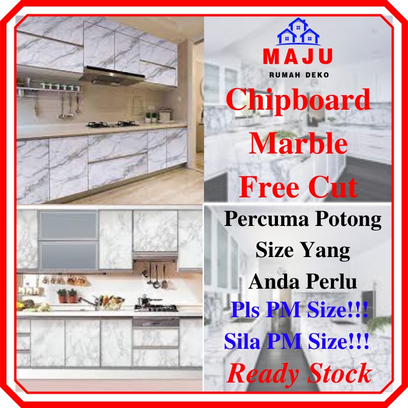 MAJU Papan Chipboard Marble Colour melamine Surface 16mm Door