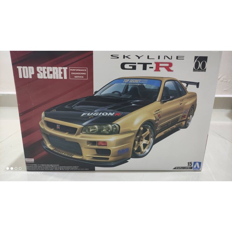 1:24 AOSHIMA FUJIMI TAMIYA Nissan skyline GTR-R34 Top Secret Spec ...