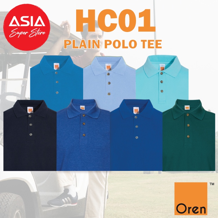 OREN SPORT Unisex Plain Polo Tee - Royal / Light Blue / Sea Blue ...