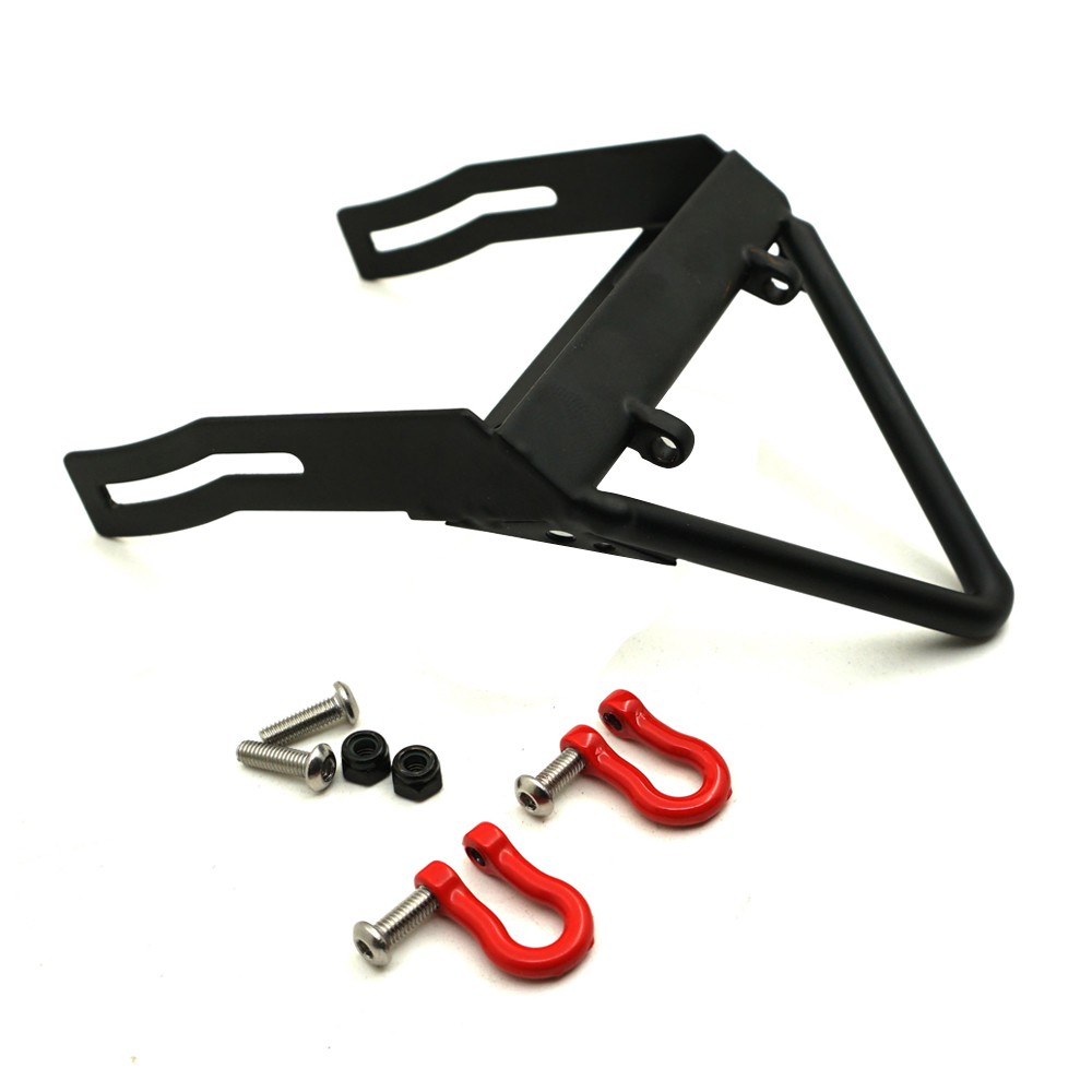 1:10 Metal Front Bumper w/ Winch Mount Shackles for 1/10 RC Crawler Axial SCX10
