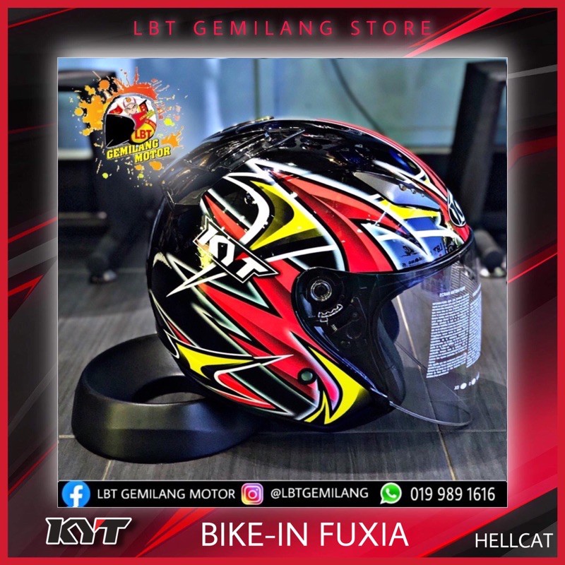 KYT Helmets Hellcat BIKE IN [Fuxia/Black]