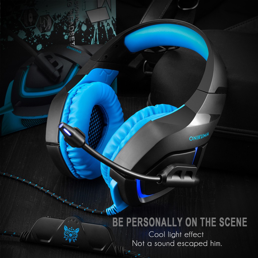 onikuma k1 stereo bass surround gaming headset for ps4 new xbox one pc with mic