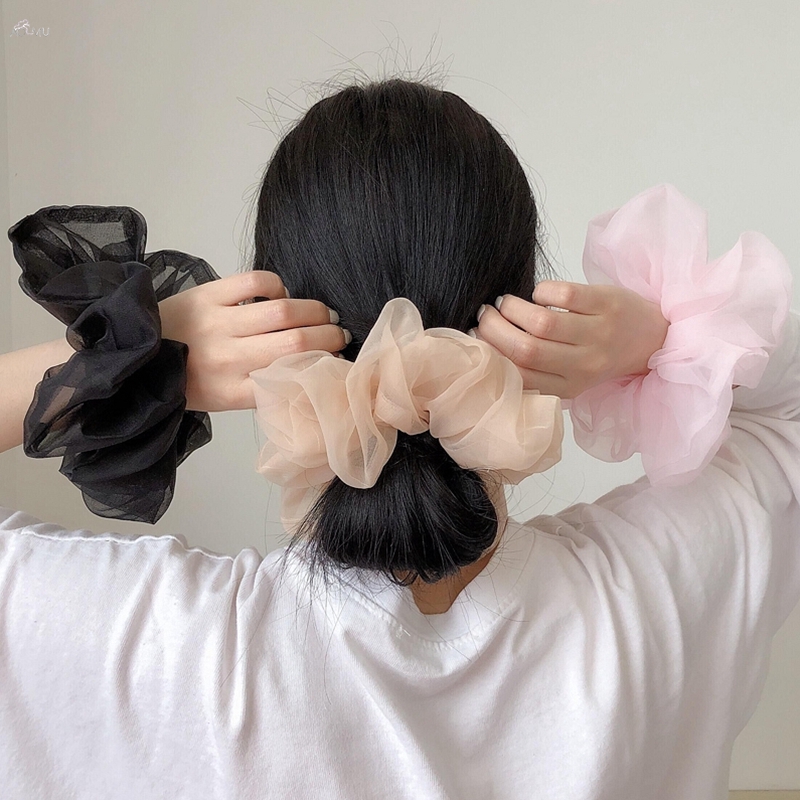 Oversized Organza Hair Ties Large Mesh Scrunchies Hair Rope Bands Hair Accessory 