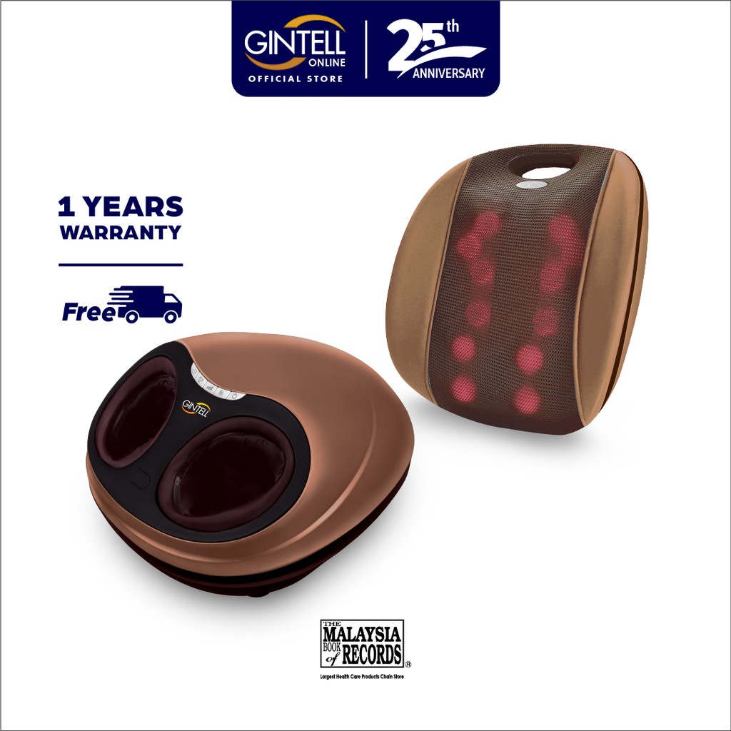 【Bundle Deal】GINTELL G-Resto Portable Massage Cushion + G-Beetle EZ Foot Massager