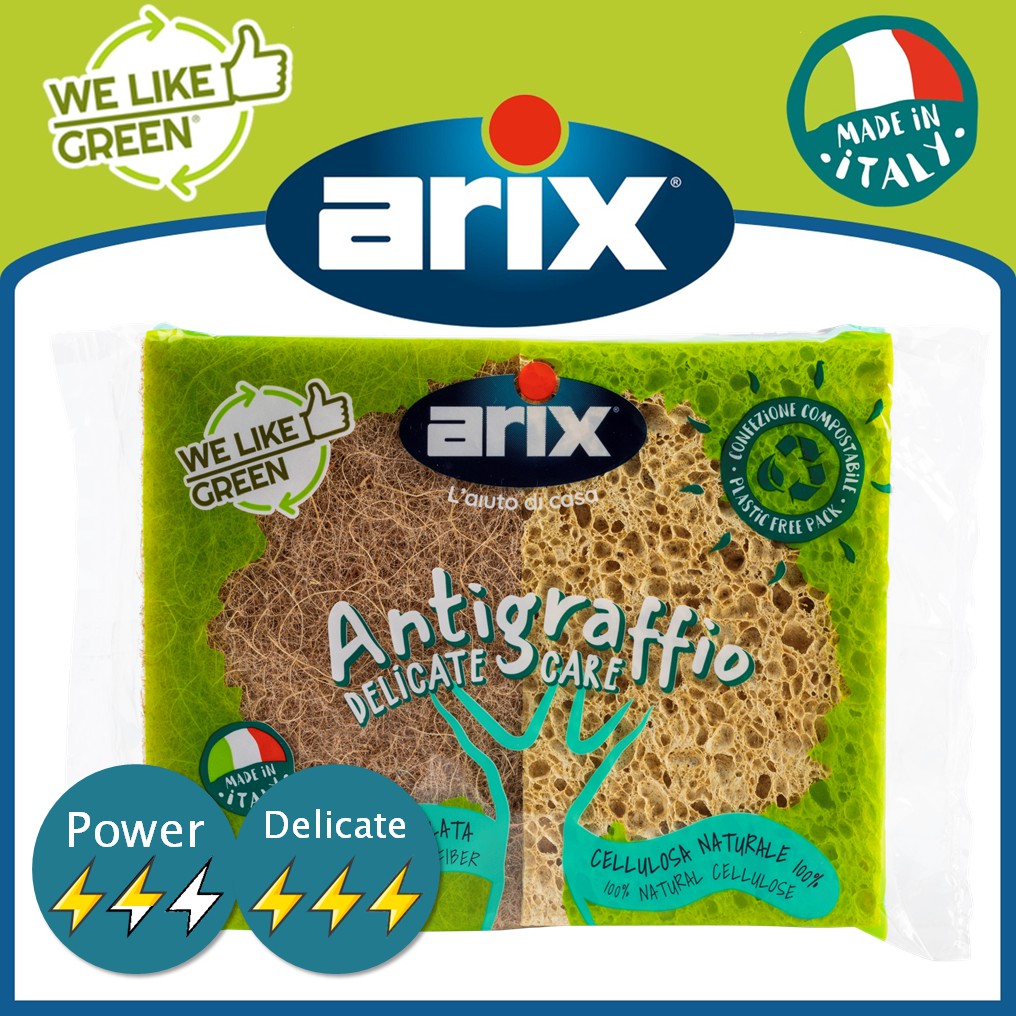 Arix Delicate Care Cellulose Sponge -100% Recycled Fiber & Natural ...
