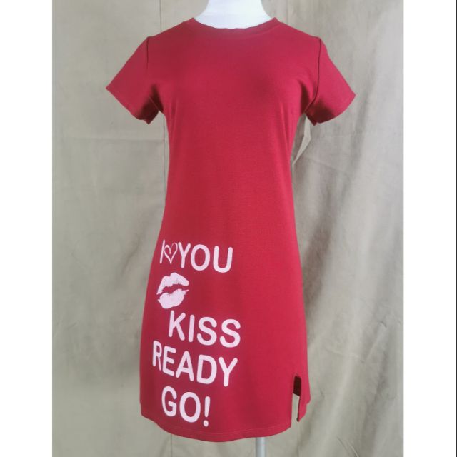 ladies red shirt dress