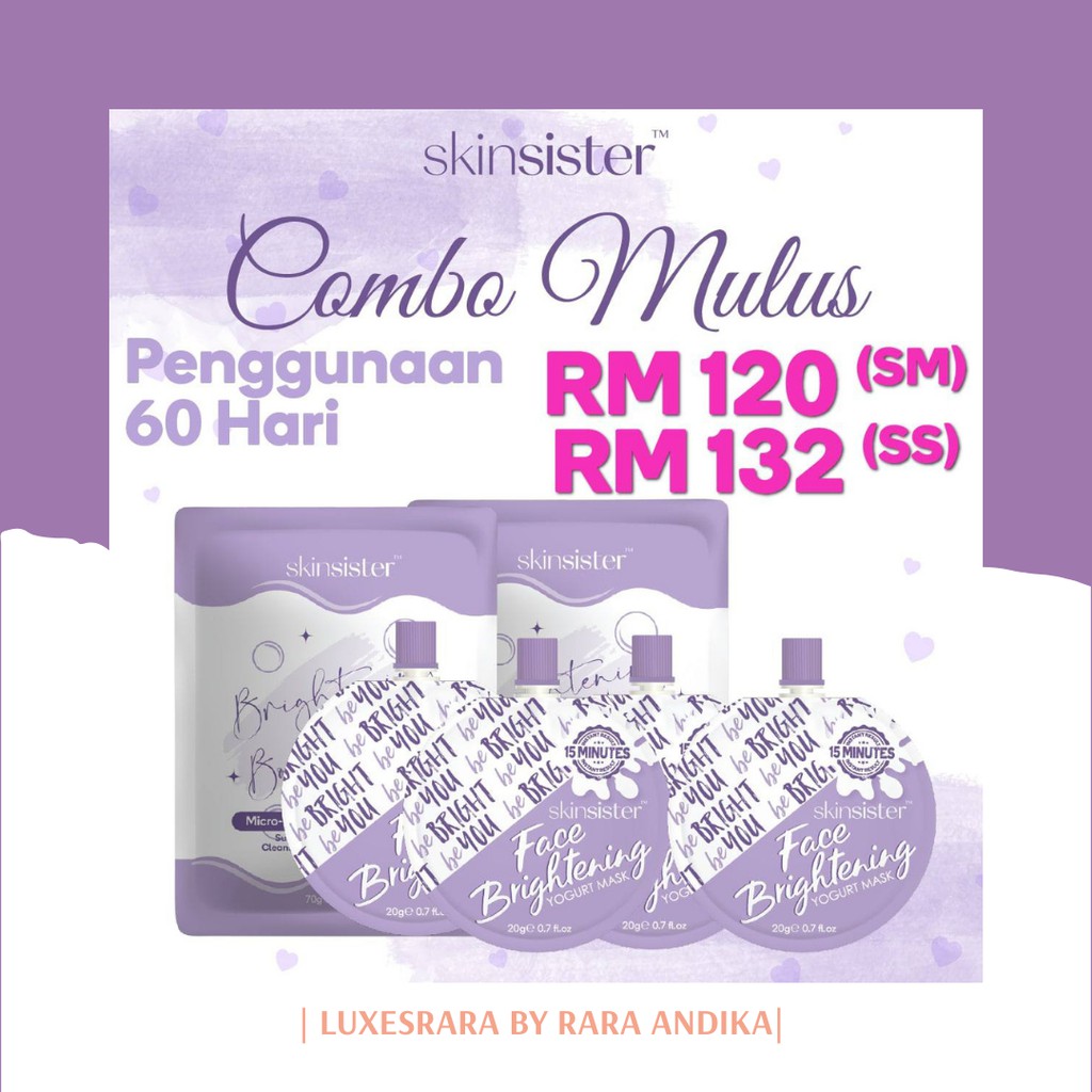(Ready Stock🇲🇾) Combo Mulus Face Brightening Yogurt Mask & Brightening Body Bath Micro-Exfoliating Soap by SkinSister HQ