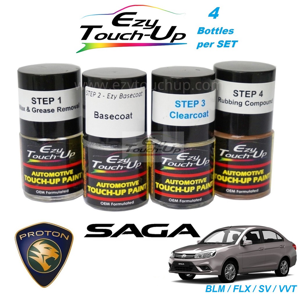 Proton Saga Original Touch Up Paint Ezy Touch Up Combo Set Touch Up Paint Scratch Removal Calar Kereta Shopee Malaysia