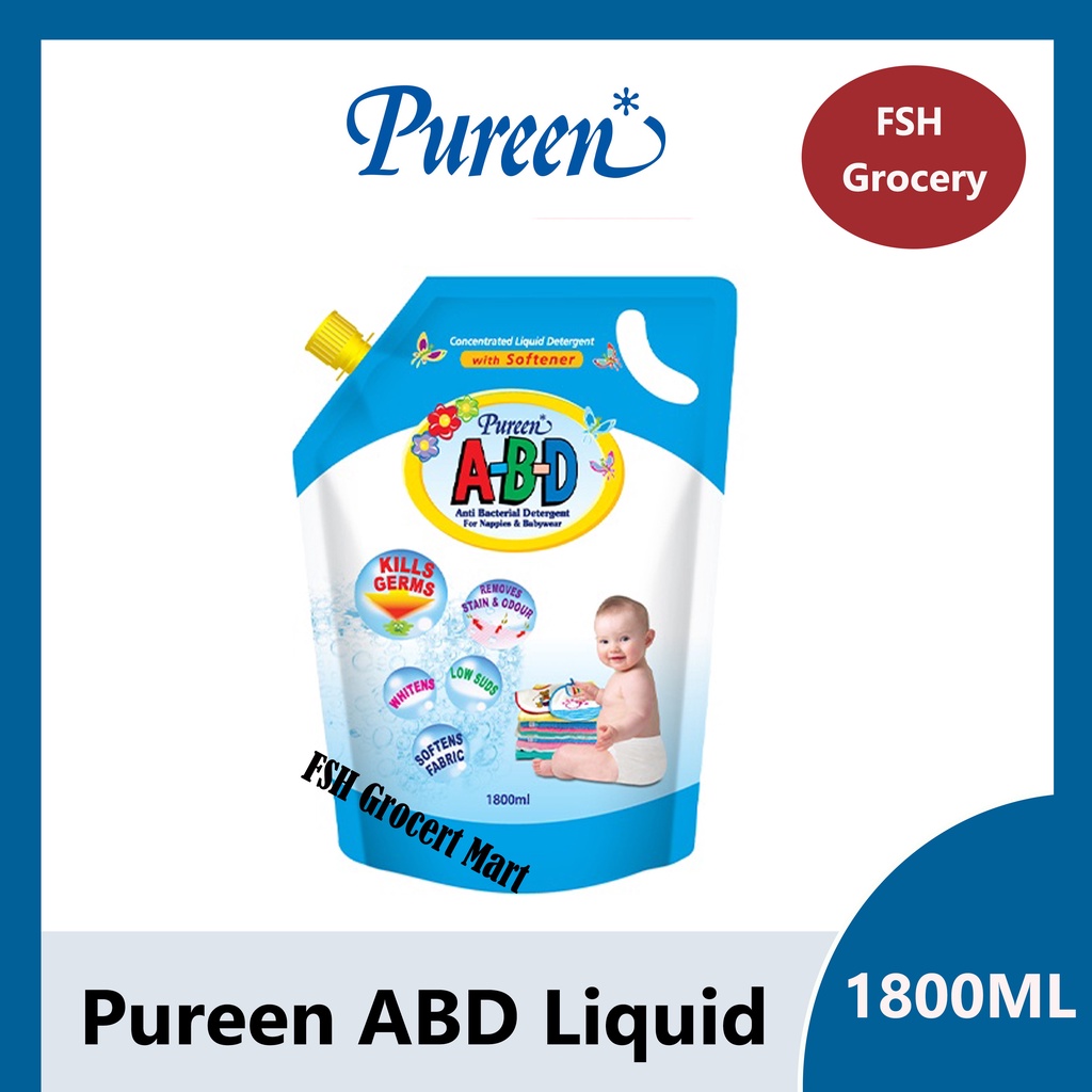 Pureen A-B-D Liquid Detergent Antibacterial Pouch Pack 1800ml (ABD ...