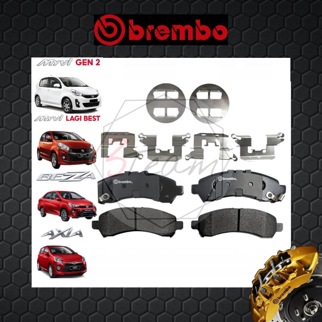 BREMBO Front Brake Pads Perodua Myvi 2nd Gen Lagi Best Axia Bezza
