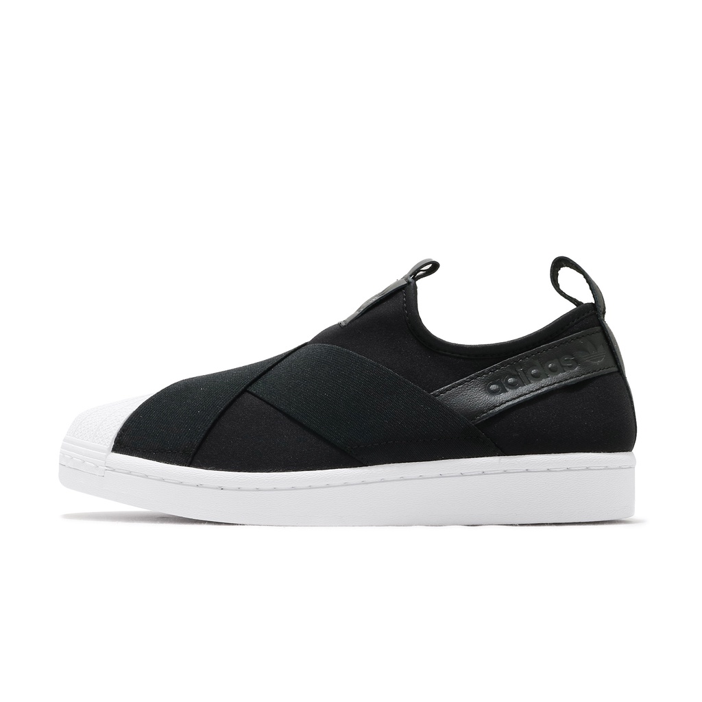 adidas Casual Shoes Superstar Slip On Black White Shell Bandage Clover Women's [ACS] FW7051 | Shopee Malaysia