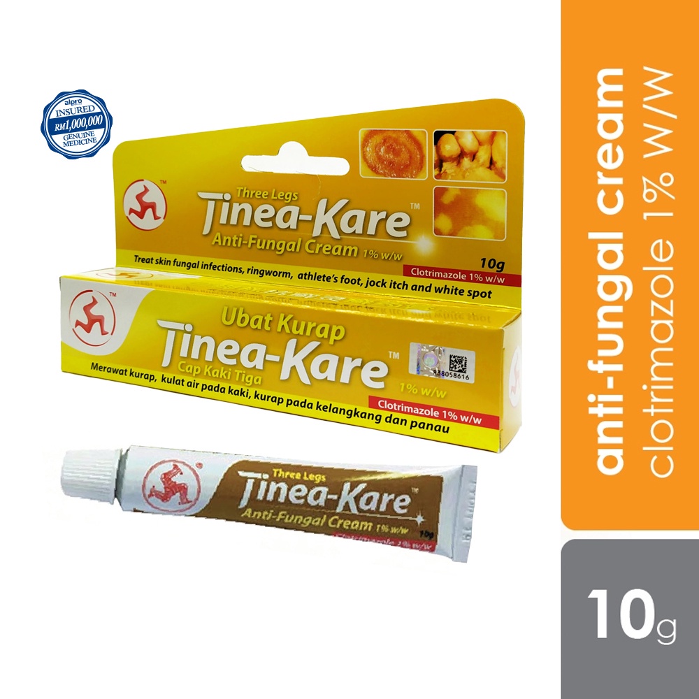 3 Leg Tinea Kare Antifungal Cream 10g (Clotrimazole 1% w/w)